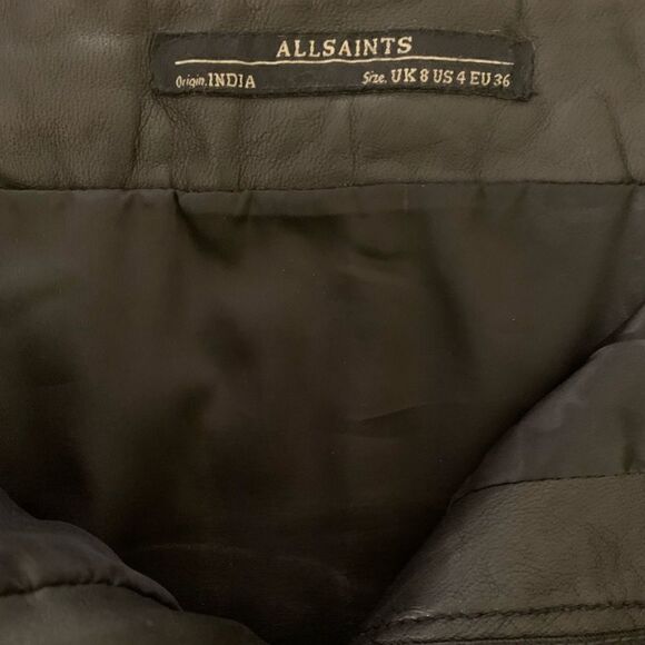 ❤️SOLD❤️ALL SAINTS Genuine Black Leather Skirt |Size: US 4| - Picture 3 of 12